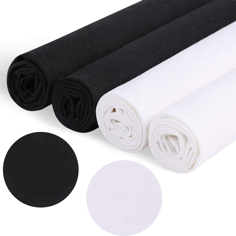 Sewing Embroidery Fabric - 4 штуки льняной ткани, однотонная ткань