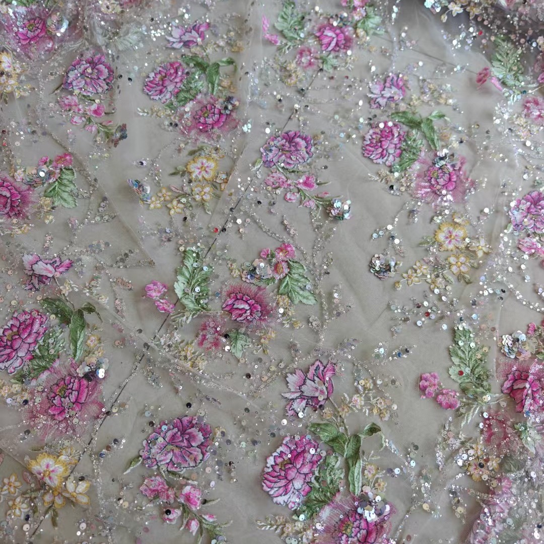 Роскошная кружевная ткань с би – обзор и цена Sewing Embroidery Fabric